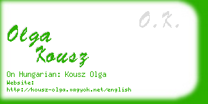 olga kousz business card